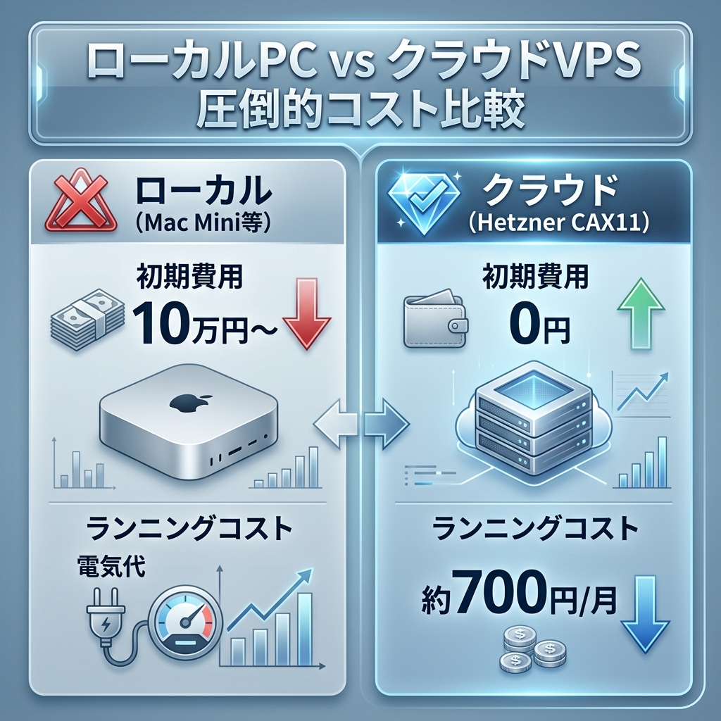 ローカルとクラウドの圧倒的コスト比較