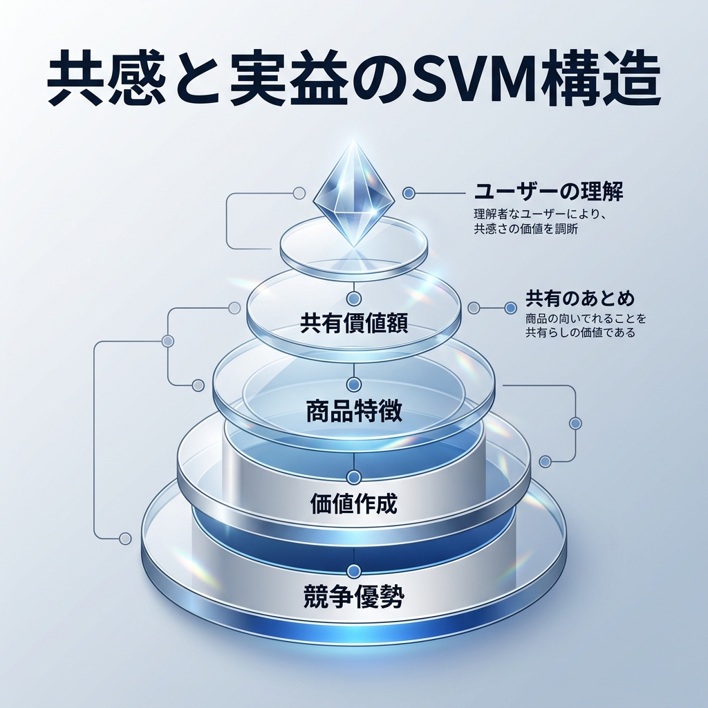 SVM（最小有効市場）の概念図：ニッチから世界へ波及するエネルギー
